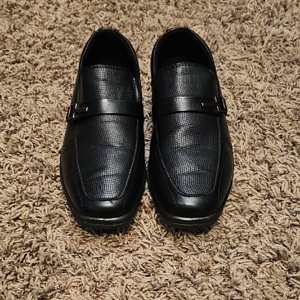 Deer Stags Black Kids Dress Shoes